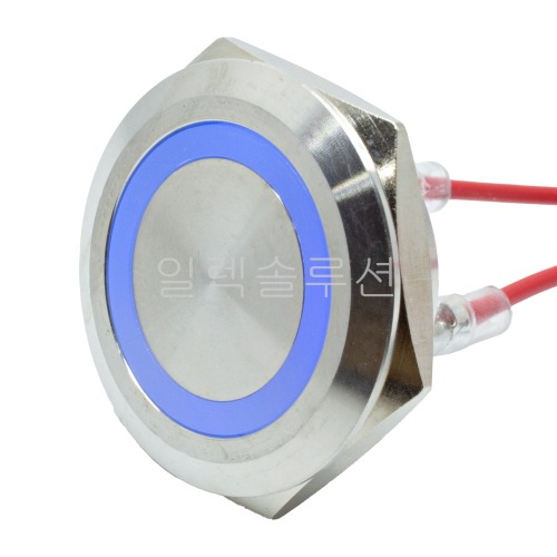 30파이 메탈 푸쉬 스위치 짧은바디 플랫형 블루 LED 6V/12V/24V | 파츠바다 - 모든 전자부품의 정답