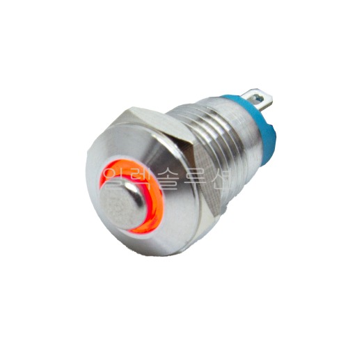 8파이 메탈 푸쉬 스위치 레드 LED 6V/12V | 파츠바다 - 모든 전자부품의 정답