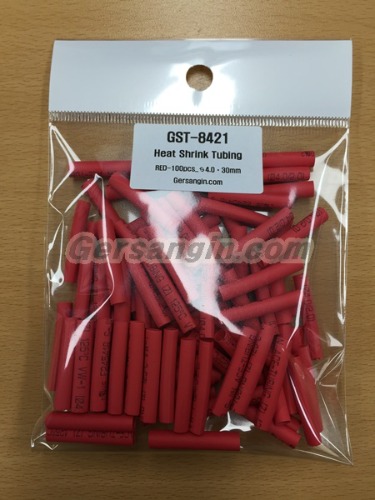 GST-8421_열수축튜브 Heat Shrink Tubing Red-100pcs_파이4.0x30mm | 파츠바다 - 모든 전자부품의 정답