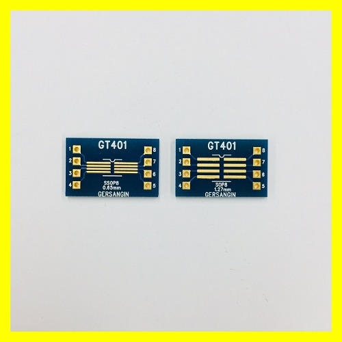 [GT 401] SSOP-08-0.65mm, SOP-08-1.27mm Double adapter 변환기판 pcb adapter TSSOP SO | 파츠바다 - 모든 전자부품의 정답