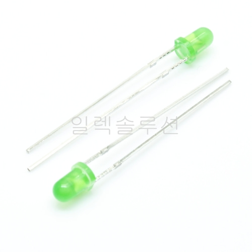 3파이 발광 다이오드 라운드 LED  그린 Green 3mm | 파츠바다 - 모든 전자부품의 정답