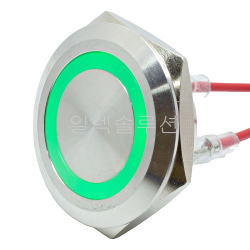 30파이 메탈 푸쉬 스위치 짧은바디 플랫형 그린 LED 6V/12V/24V | 파츠바다 - 모든 전자부품의 정답