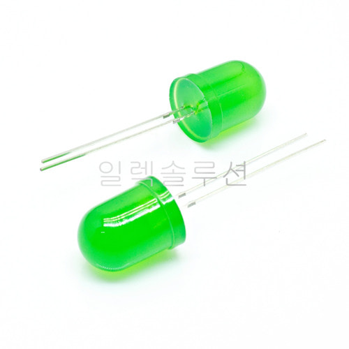 10파이 발광 다이오드 라운드 LED  그린 Green 10mm | 파츠바다 - 모든 전자부품의 정답
