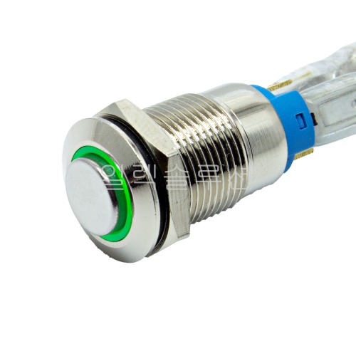 12파이 메탈 푸쉬 스위치 락타입 돌출형 그린 LED 6V/12V | 파츠바다 - 모든 전자부품의 정답