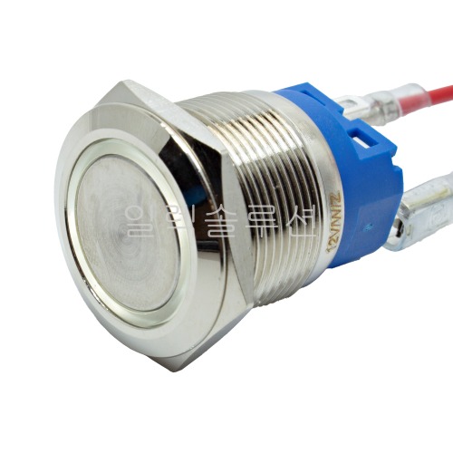 22파이 메탈 푸쉬 스위치 플랫형 화이트 LED 6V/12V/24V | 파츠바다 - 모든 전자부품의 정답