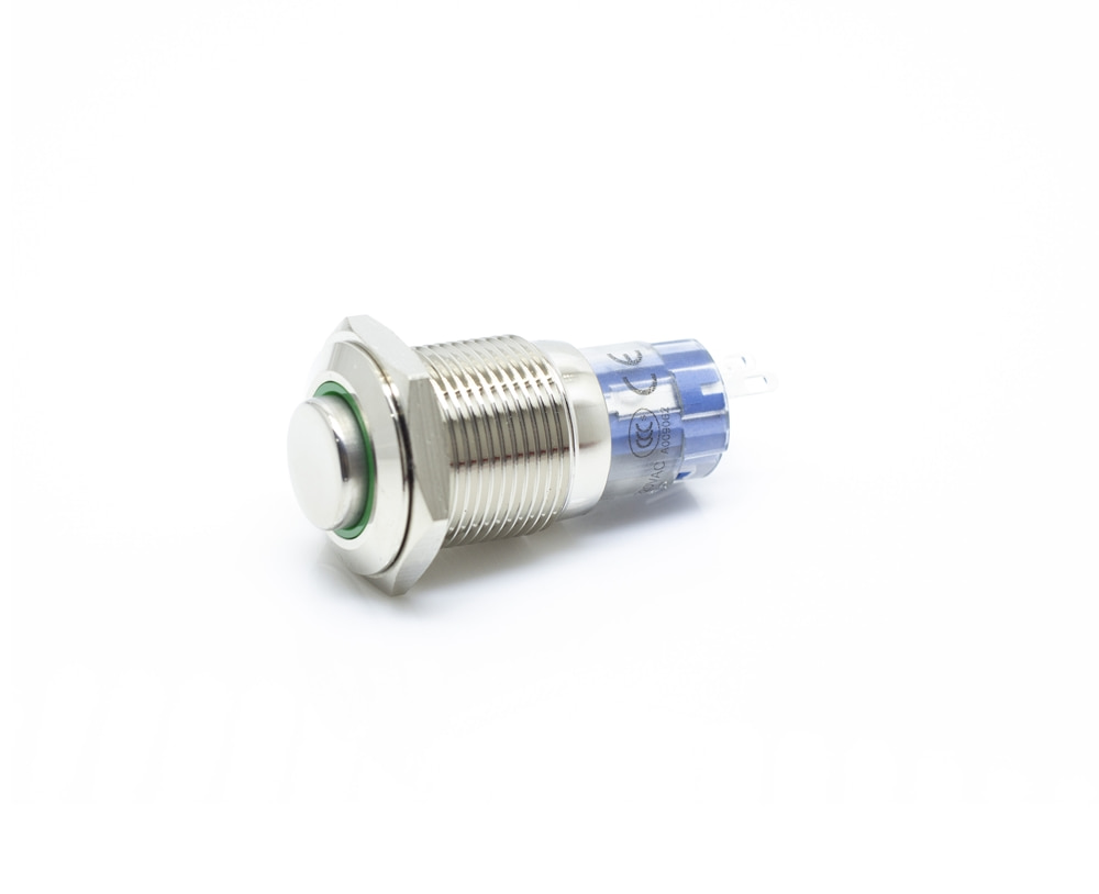 LAS2-GQH-11E/G/12V/N 방수 메탈 푸쉬 버튼 스위치 그린 LED PUSH BUTTON SWTICH ONPOW | 파츠바다 - 모든 전자부품의 정답