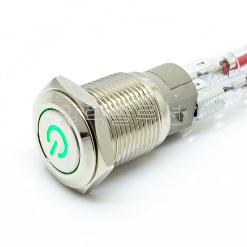 QN16-F5-11/G  16파이   방수 메탈 푸쉬 버튼 전원마크 스위치 전원 마크 LED PUSH BUTTON SWTICH QIANNIAN | 파츠바다 - 모든 전자부품의 정답