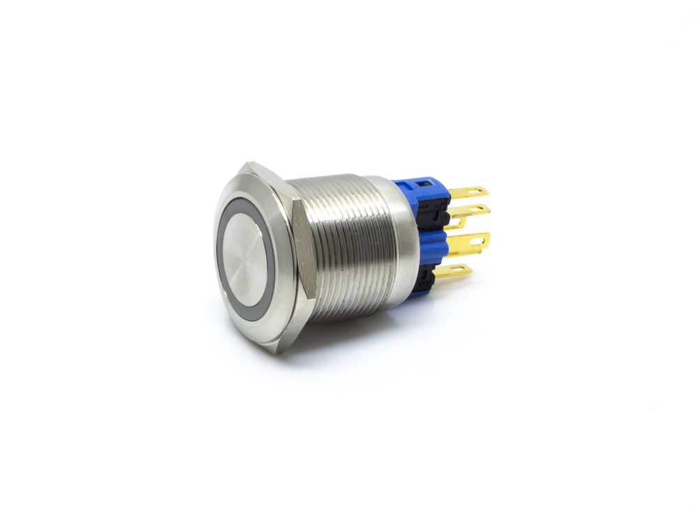 GQ22-11ZE/B/12V 22파이 블루LED 방수 메탈 푸쉬 버튼 스위치 PUSH BUTTON ONPOW | 파츠바다 - 모든 전자부품의 정답