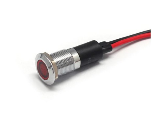 12파이 레드 LED 표시등 램프 시그널 인디게이터  와이어타입 | 파츠바다 - 모든 전자부품의 정답