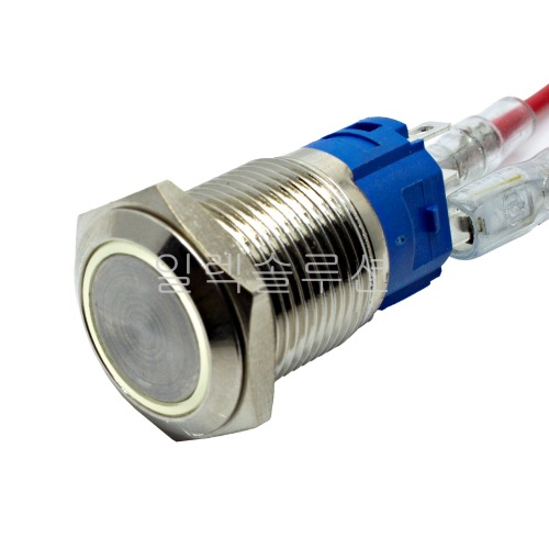19파이 메탈 푸쉬 스위치 플랫형 화이트 LED 6V/12V/24V | 파츠바다 - 모든 전자부품의 정답