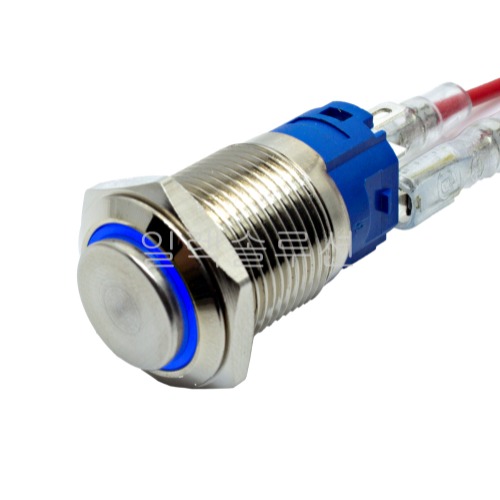 16파이 메탈 푸쉬 스위치 돌출형 블루 LED 6V/12V/24V | 파츠바다 - 모든 전자부품의 정답