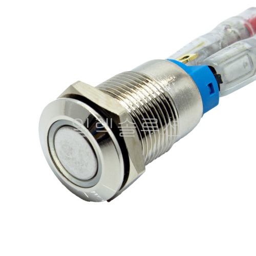 12파이 메탈 푸쉬 스위치 락타입 플랫형 화이트 LED 24V | 파츠바다 - 모든 전자부품의 정답