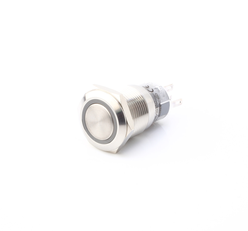 LAS1-AGQ-11E/B/12V 19파이 방수 메탈 푸쉬 버튼 스위치 PUSH BUTTON SWTICH ONPOW | 파츠바다 - 모든 전자부품의 정답